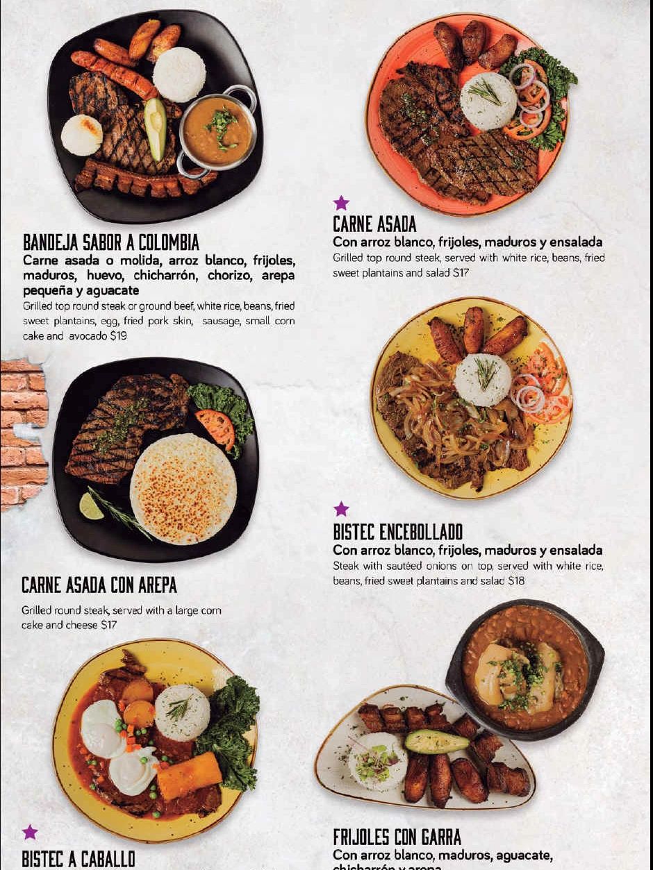 Traditional Dishes Sabor a Colombia Restaurant & Bar Levittown, NY